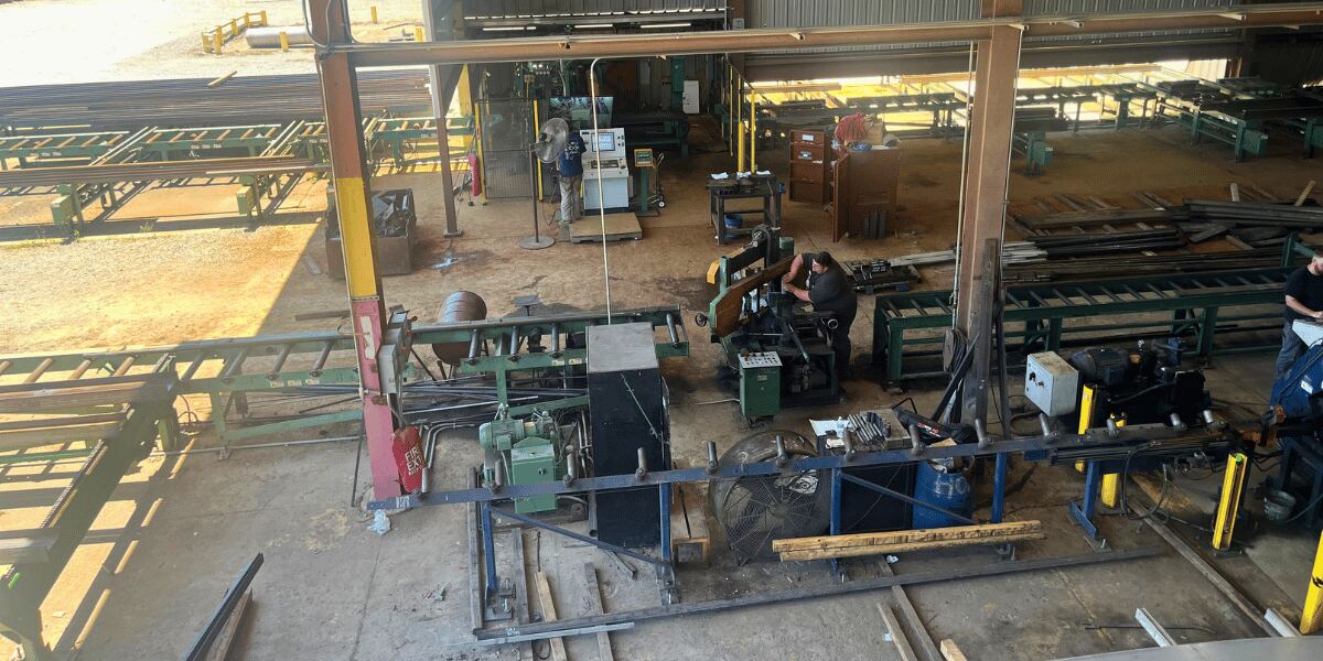 Burkes Mechanical employees working in the fabrication shop