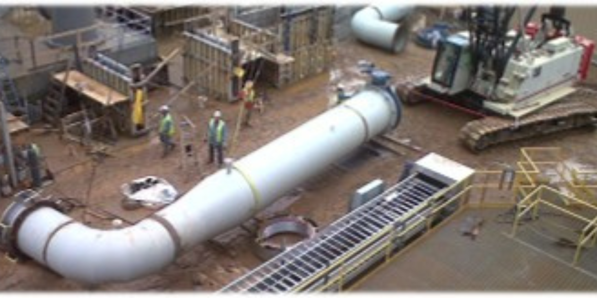 Burkes Mechanical employees fabricating new pipe