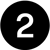 White two placed inside a black circle, representing the second step behind Burkes' commitment to quality