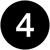 White four placed inside a black circle, representing the forth step behind Burkes' commitment to quality