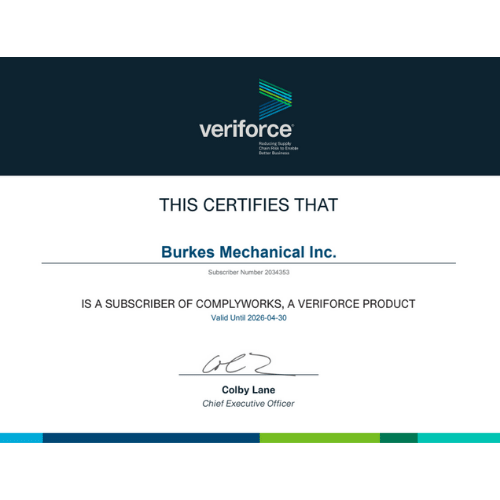 Burkes Mechanical Veriforce Certificate