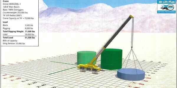Crane Rental 3D Rigging & Lift Planning by Burkes Mechanical