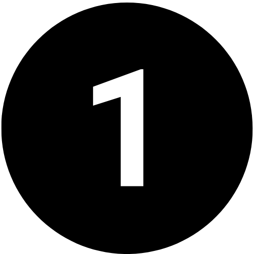 White one placed inside a black circle, representing the first step behind Burkes' commitment to quality